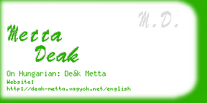 metta deak business card